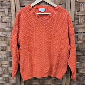 Vintage Alexia Orange Cable Knit Sweater